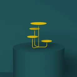 Condiviso, supporto di servizio giallo a 4 livelli