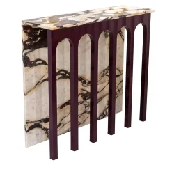 CONSOLE AD ARCO IN MARMO BRECCIA ONICIATA