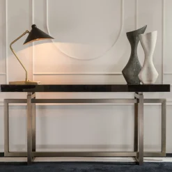 Console Charlotte con base in metallo bronzato