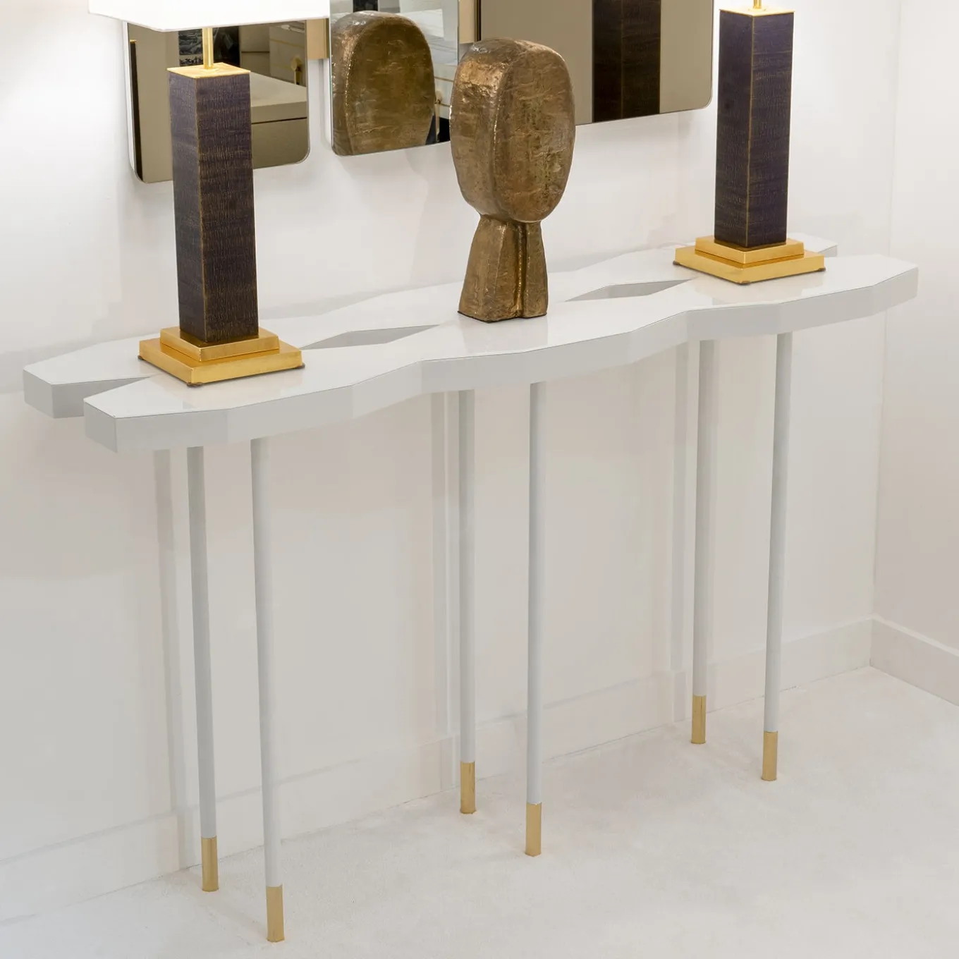 Console esagonale bianco opaco