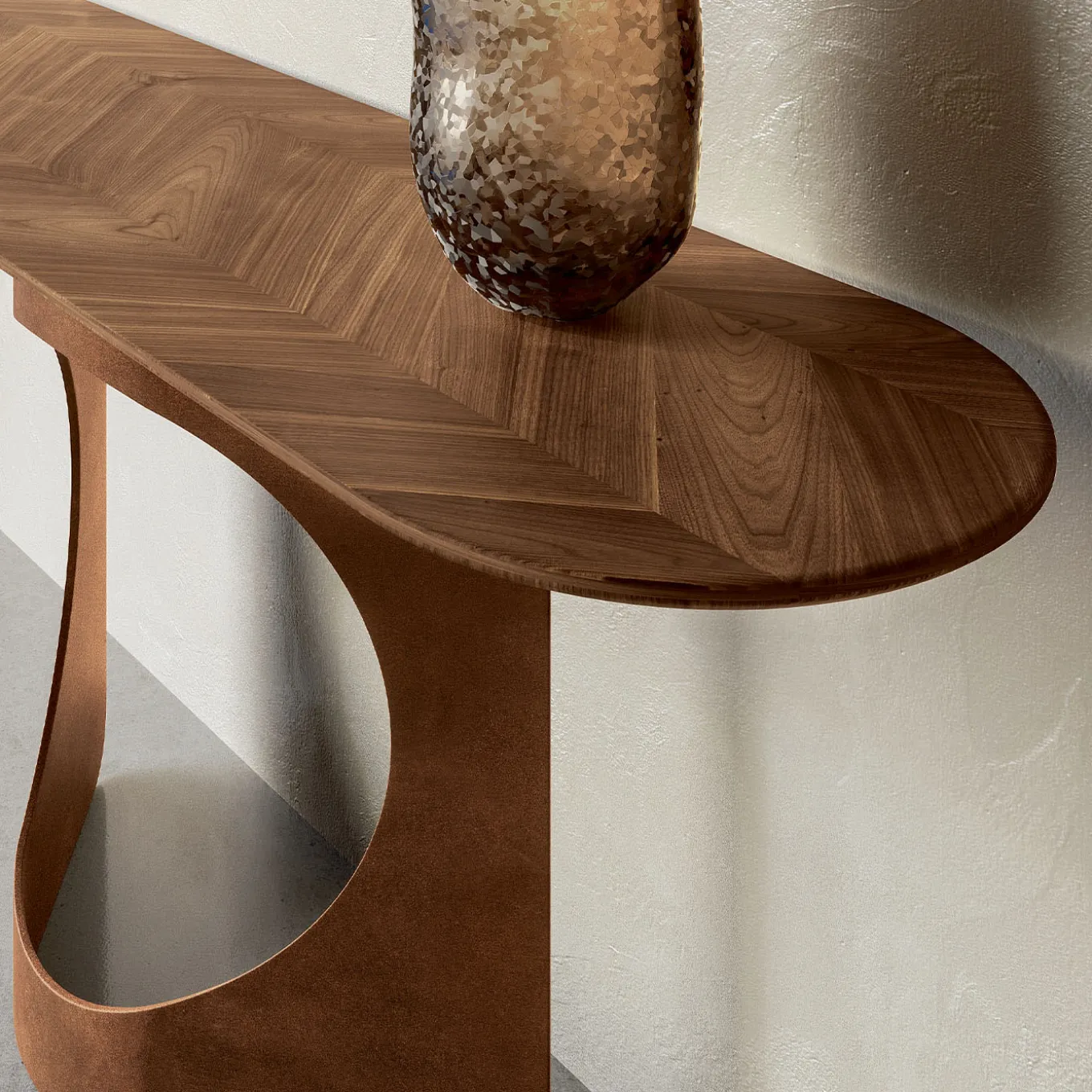 Console Hole ramata e in noce