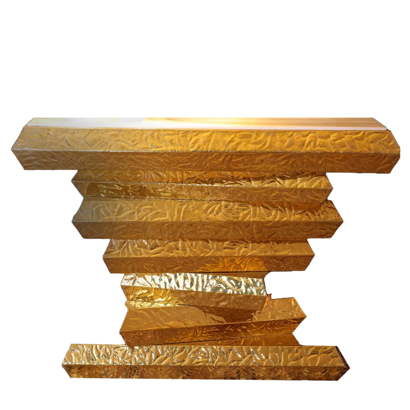 Console in ottone e marmo di Lasa