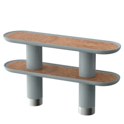 Console Mina 2.150 a 2 ripiani in azzurro pastello