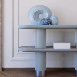 Console Mina 2.150 a 2 ripiani in azzurro pastello