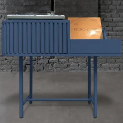 Console per giradischi VYC in MDF Blu Oltremare di Max Dalle Sasse