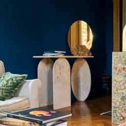 Console Roma Travertino in marmo con finitura grezza