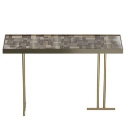 Consolle Camilla Wallpaper Fumo in Ceramica con Finitura Oro