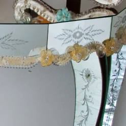 Consolle in vetro di Murano color oro