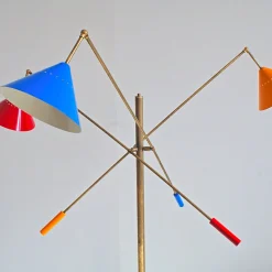 Contrappeso Lampada da terra RGB a 3 bracci in ottone