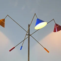 Contrappeso Lampada da terra RGB a 3 bracci in ottone