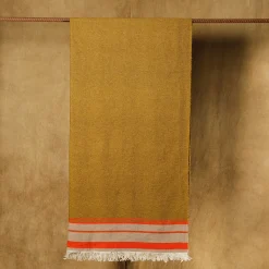 Coperta Capitano in lana e lino con frange policrome