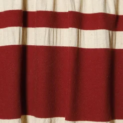 Coperta Ciconi in lana e lino con frange beige e rosse