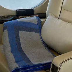 Coperta Cornice blu e grigia