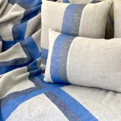 Coperta Cornice blu e grigia