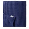 Coperta di cashmere blu grande a punto briaco #1
