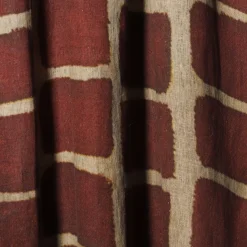 Coperta di lino di Scilla con motivo mattone-rosso e sabbia