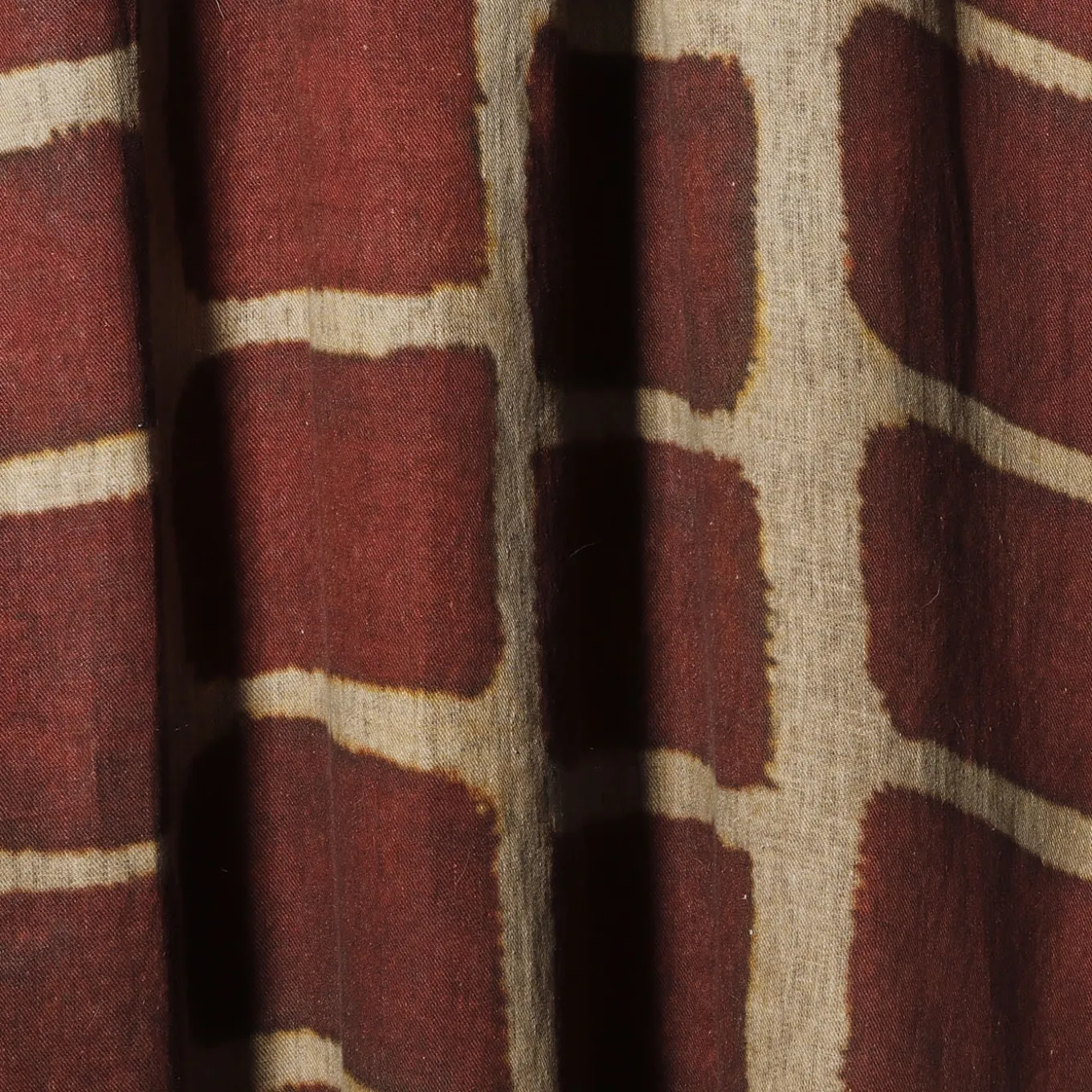 Coperta di lino di Scilla con motivo mattone-rosso e sabbia