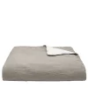 Coperta di lino grigio taupe con profili