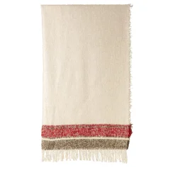 Coperta Futuro con frange a righe policrome