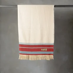 Coperta Grottesco a righe policrome in seta e lana #3