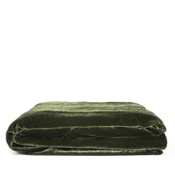Coperta in lino e velluto verde