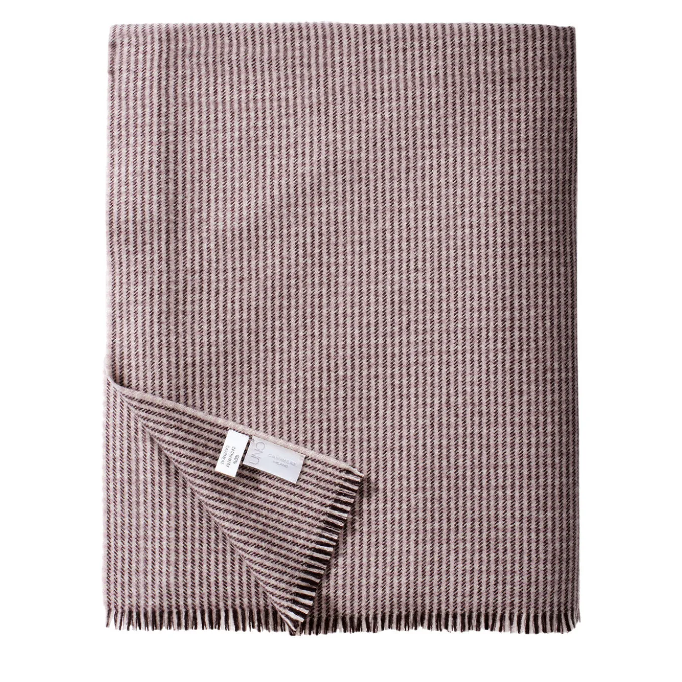 Coperta media in cashmere pied de poule color malva
