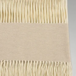 Coperta piccola beige con frange Defilé
