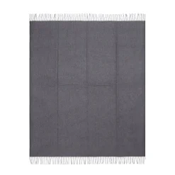 Coperta piccola Melrose con frange grigie