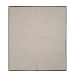 Coperta piccola Salon con orlo in pelle grigio chiaro