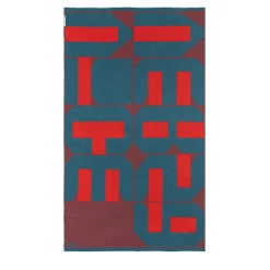 Coperta Viceversa Rossa e Blu in Lana Merino