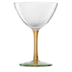 Coppa da cocktail in vetro Amber-Green Twisted