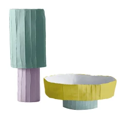 Coppa Ninfea Corteccia Rosa e Azzurro