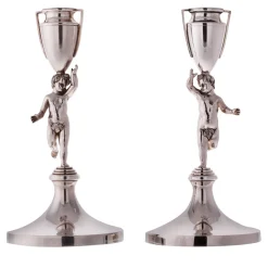 Coppia di candelieri Pitti in argento sterling
