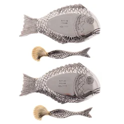 Coppia di saliere Pesciolini in argento Tiffany