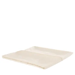 Copriletto in lino pesante crema con profili