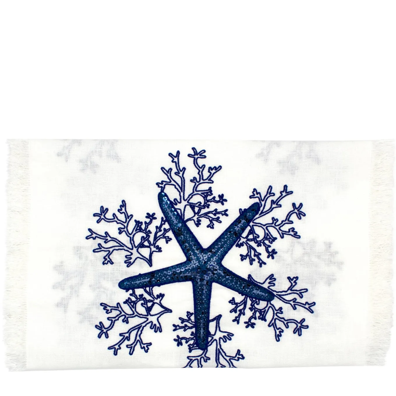 Corallo Blu Runner bianco con frange