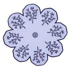 Corallo Blu Set di 2 tovagliette di servizio azzurre a forma di fiore