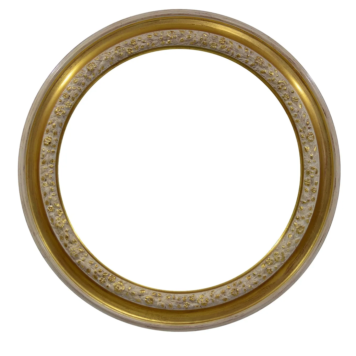 Cornice con fiori bianchi e oro