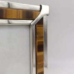 Cornice per foto in Occhio di Tigre Marrone e Argento