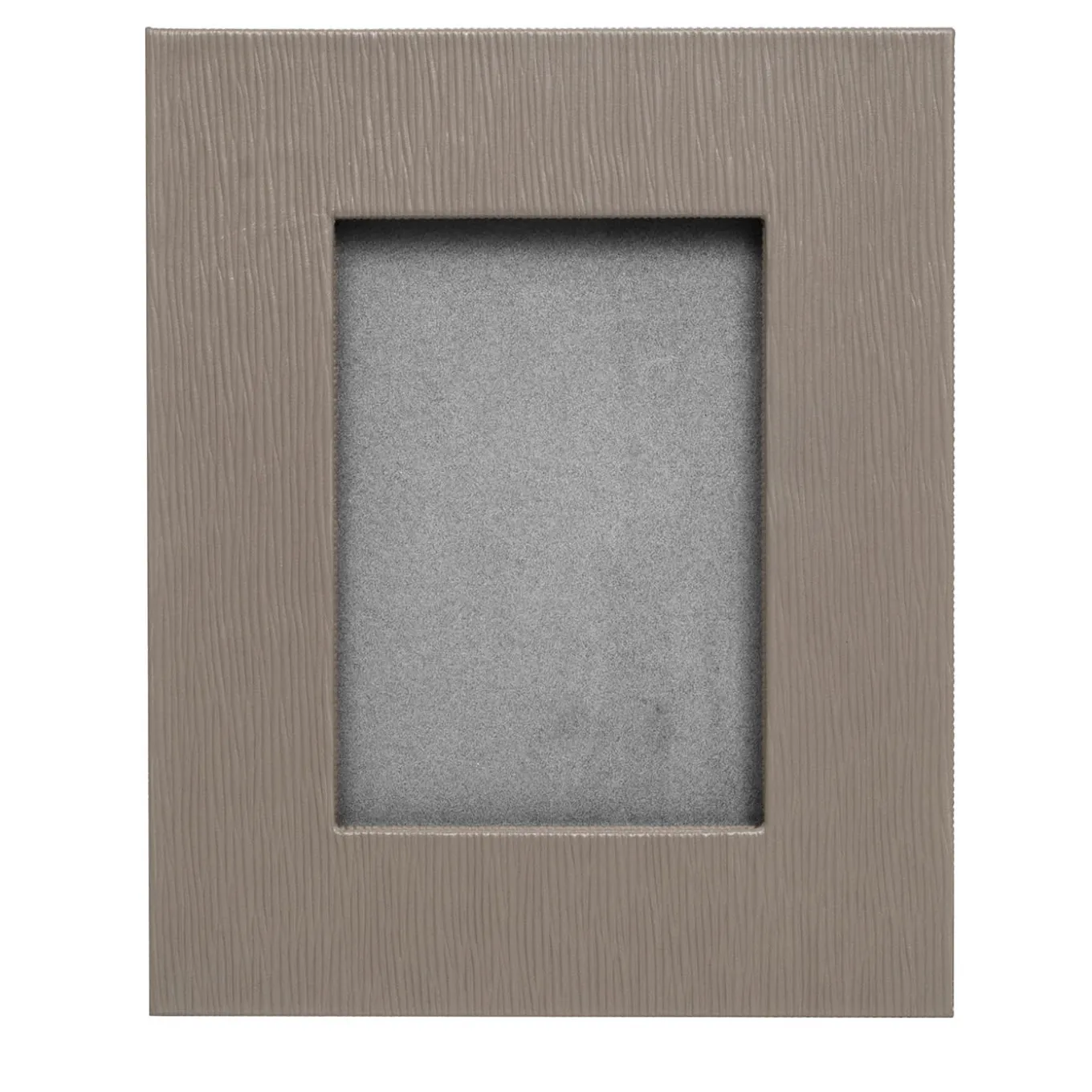Cornice rettangolare piccola in pelle color taupe