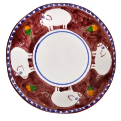 Cortile Set di 6 piatti da portata rotondi in prugna da 38 cm