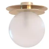 Crapa Lampada da soffitto piccola in ottone oro e vetro