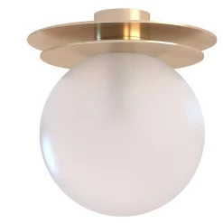 Crapa Lampada da soffitto piccola in ottone oro e vetro