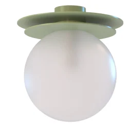 Crapa Lampada da Soffitto piccola in Ottone Verde e Vetro