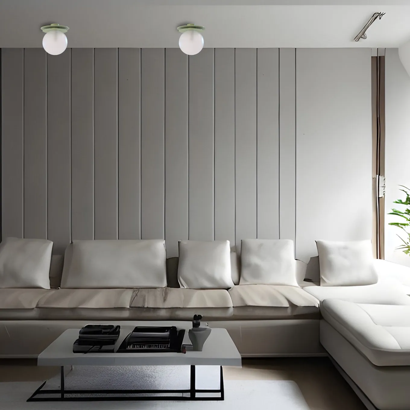 Crapa Lampada da Soffitto piccola in Ottone Verde e Vetro