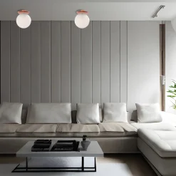 Crapa Lampada da Soffitto in Ottone rosso e Vetro