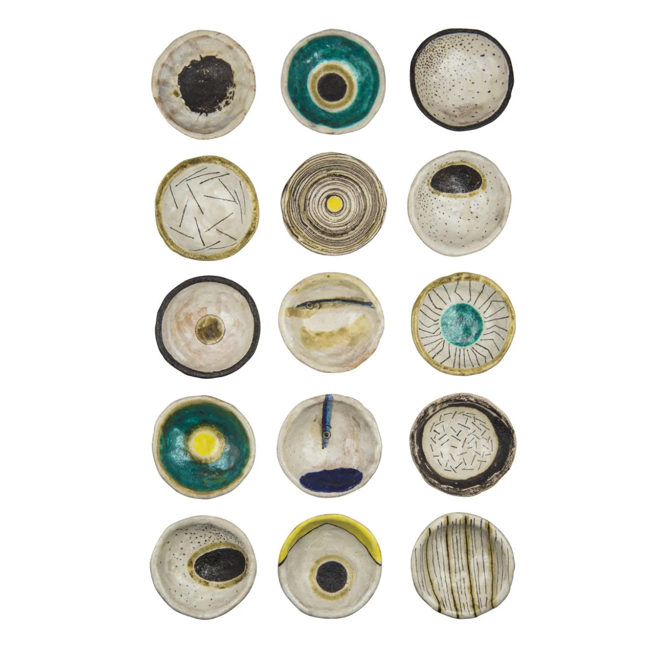 Crateri Set di 3 ciotole gialle e blu