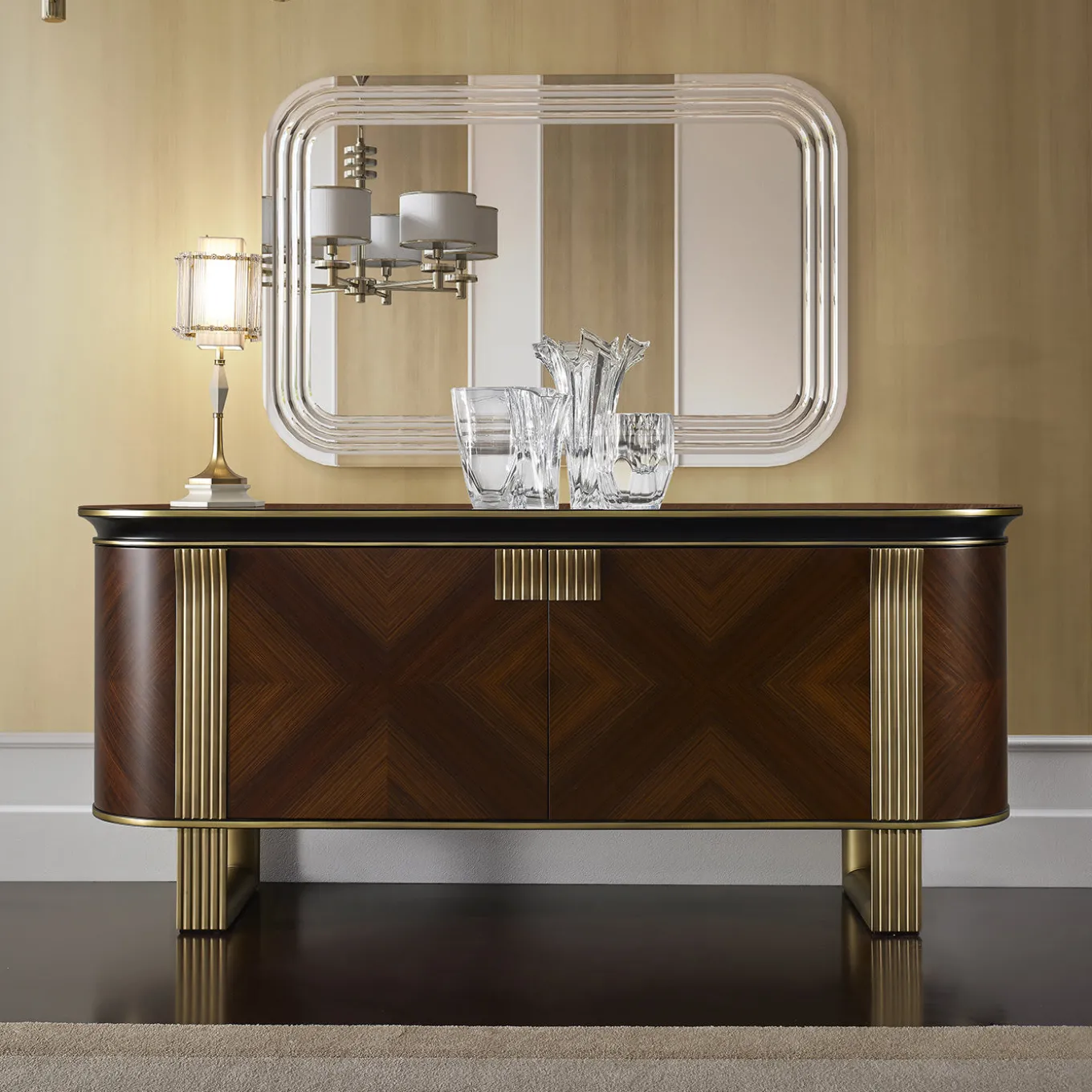 Credenza a 4 ante in palissandro