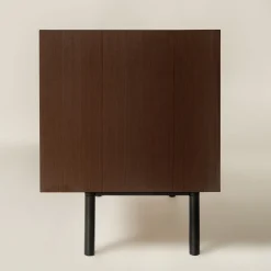 Credenza bassa Sipario a 2 ante in frassino marrone