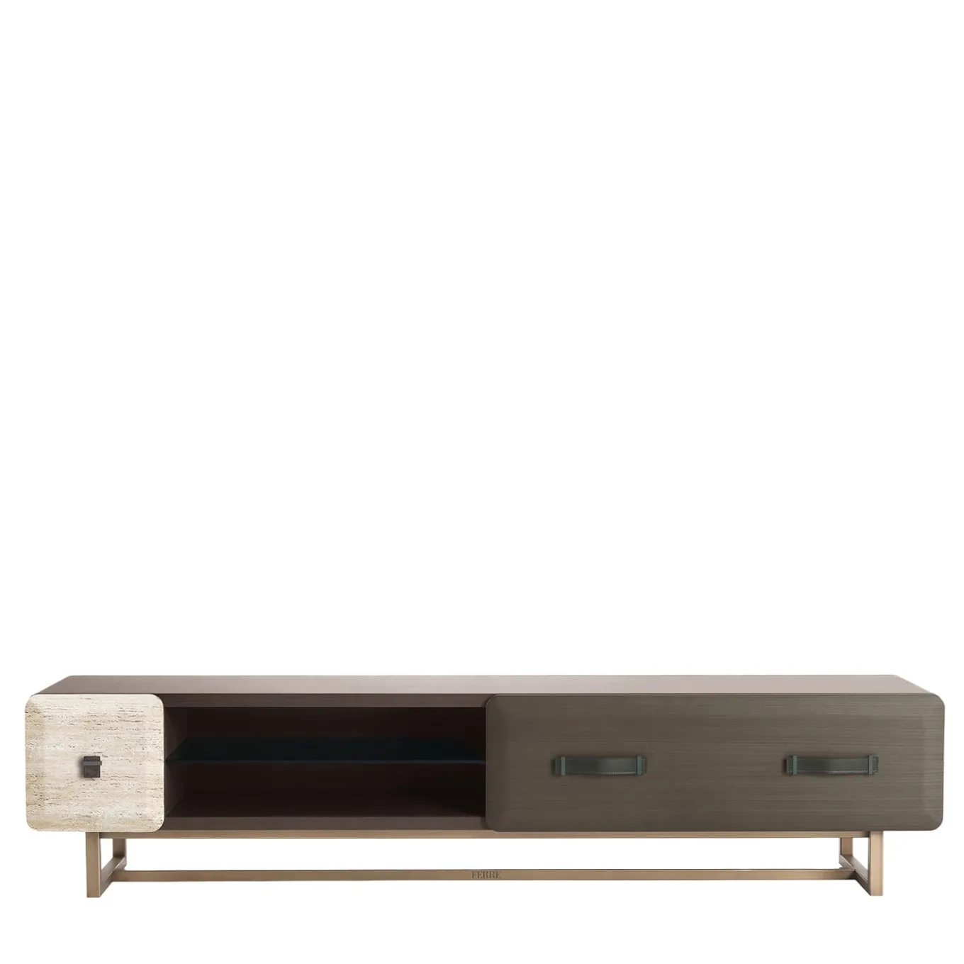 Credenza Five Points in Legno Grigio Fumé e Marmo